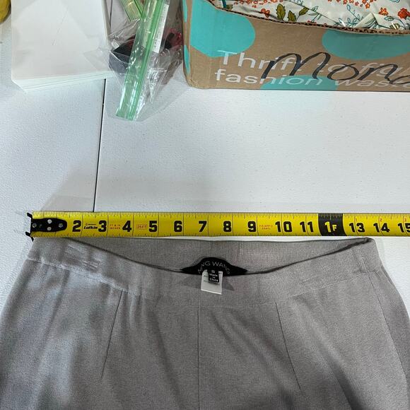 Ming Wang Gray Knit Pull On High Waisted Straight Pants Womens Size Small - Picture 6 of 8